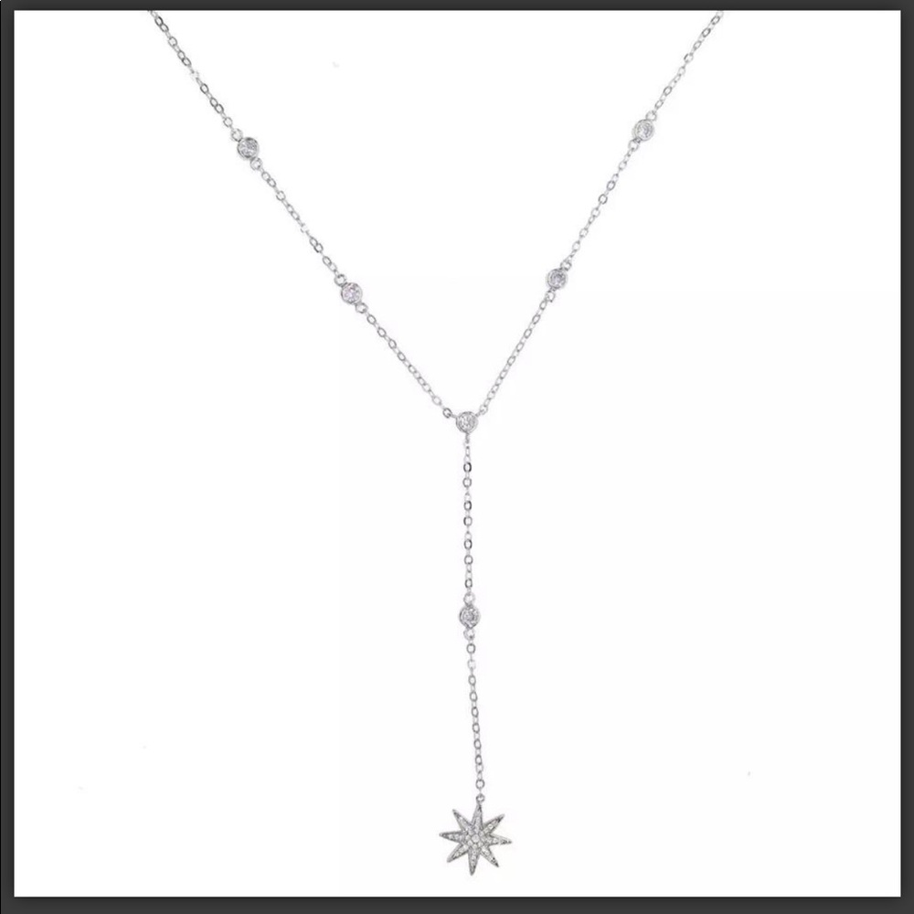 pretty silver necklace with starburst!
